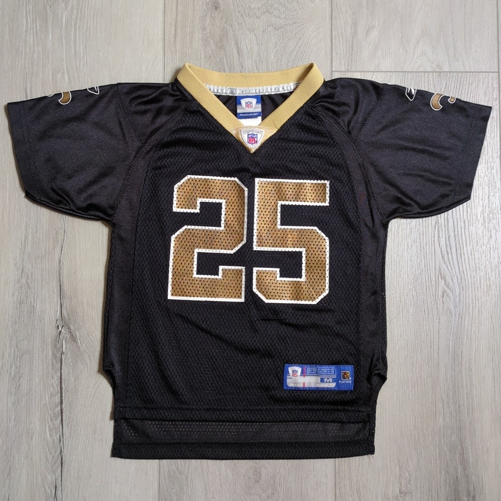 Vintage Reggie Bush Jersey Kids Medium Reebok New Orleans Saints Youth NFL #25